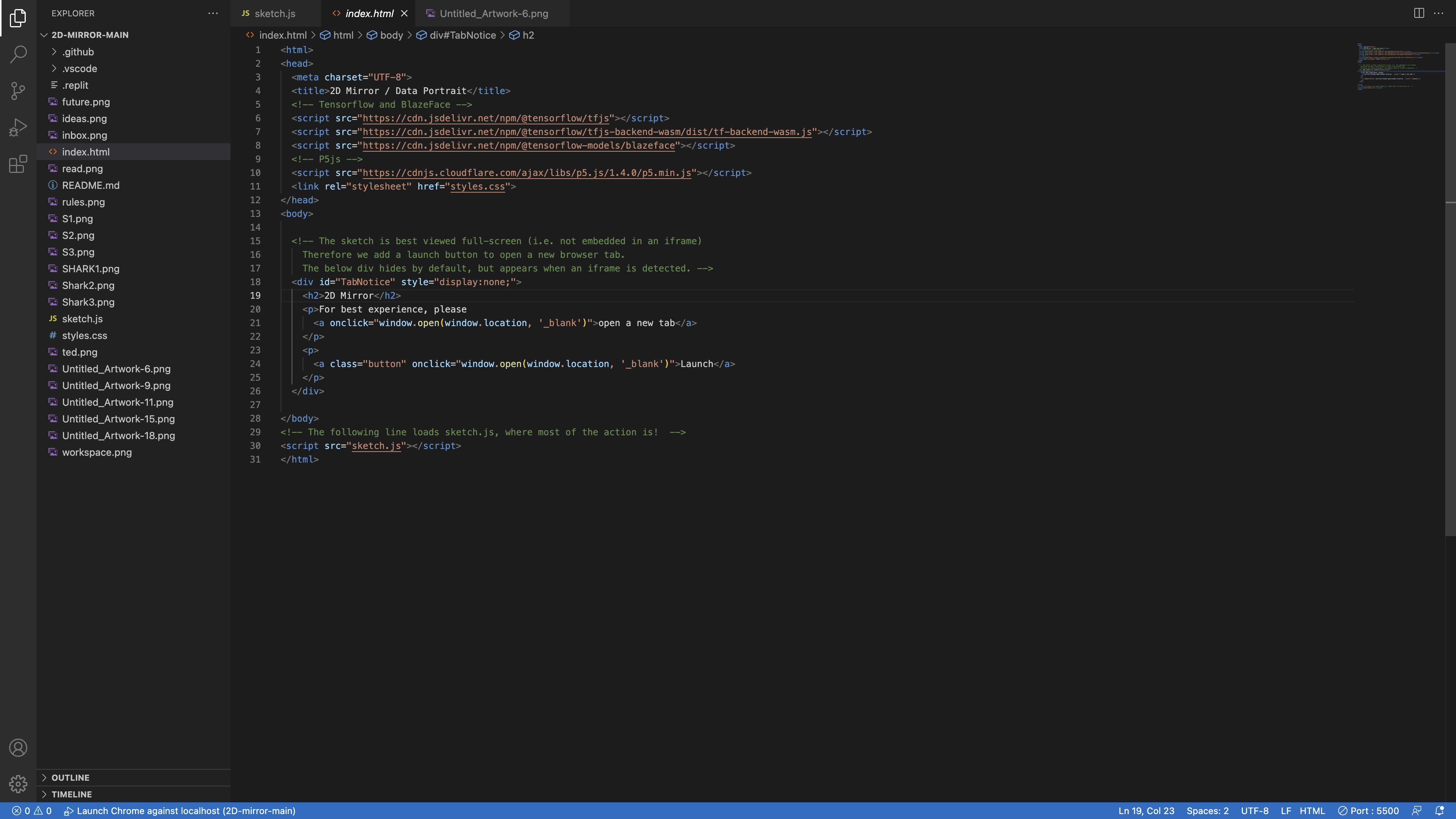 Activity 1 P5.Js blazeface and data portrait exploration